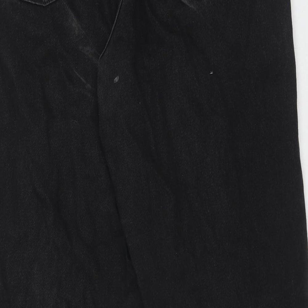 Denim & Co. Womens Black Cotton Straight Jeans Size 10 Regular Zip