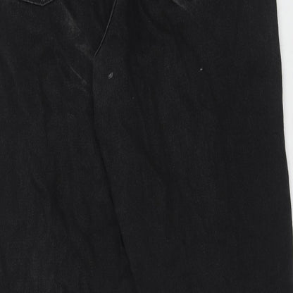 Denim & Co. Womens Black Cotton Straight Jeans Size 10 Regular Zip