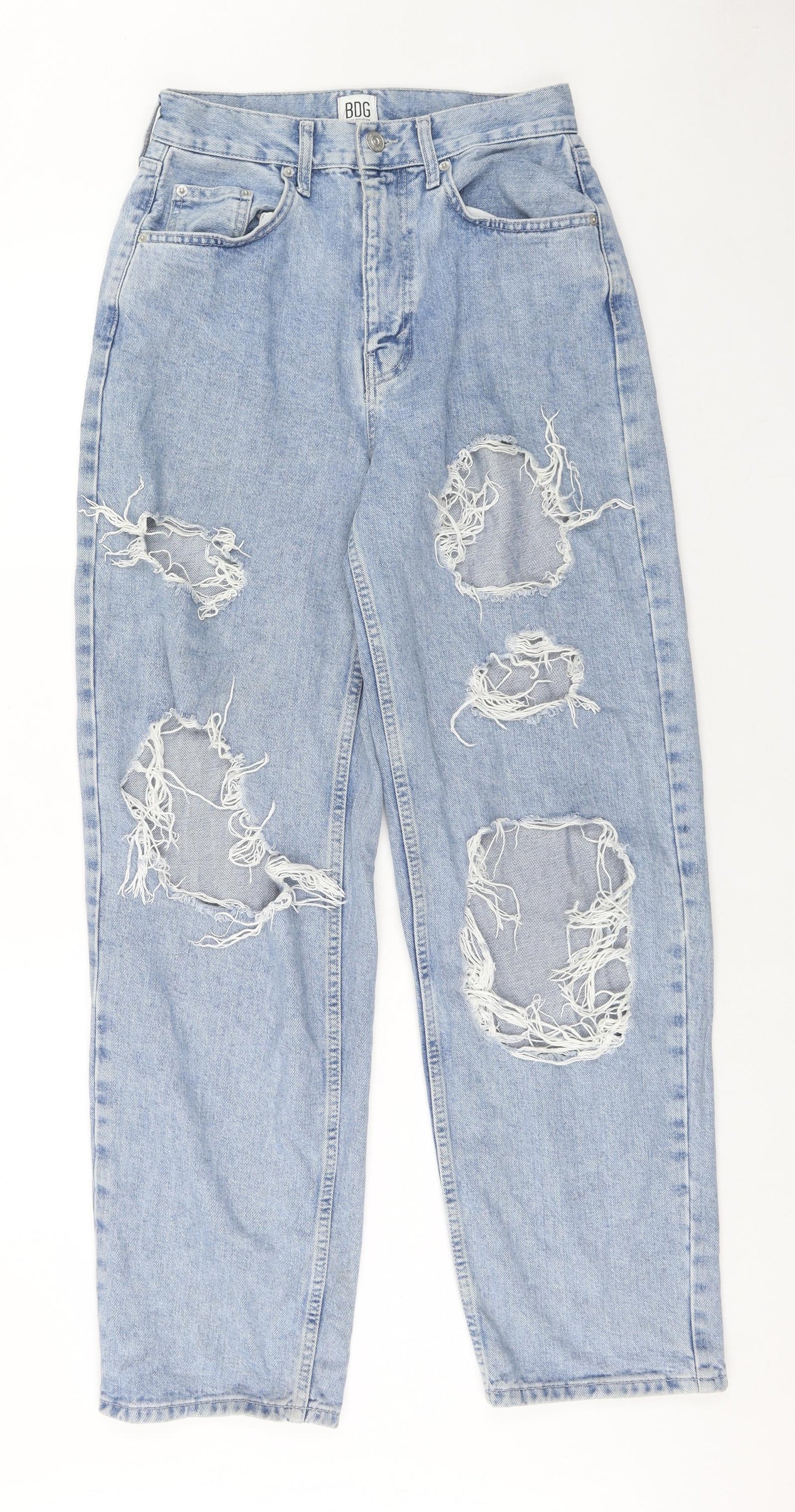 BDG Womens Blue Cotton Straight Jeans Size 28 in Regular Zip