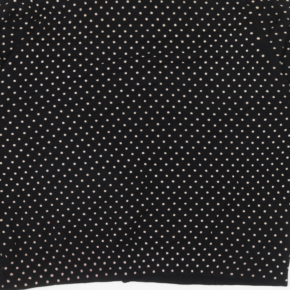 Comma Womens Blue Scoop Neck Polka Dot Viscose Cardigan Jumper Size 16