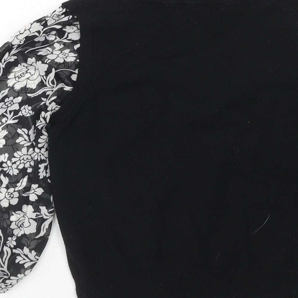 George Womens Blue Collared Floral Viscose Pullover Jumper Size 8