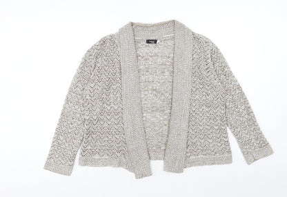 Glimpe Womens Brown V-Neck Acrylic Cardigan Jumper Size M - Size M-L