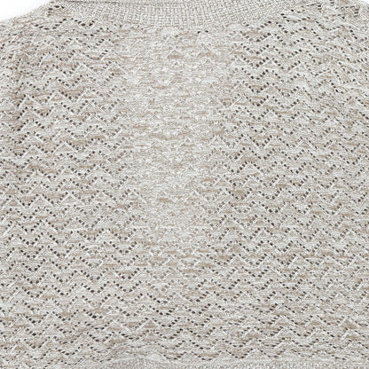 Glimpe Womens Brown V-Neck Acrylic Cardigan Jumper Size M - Size M-L