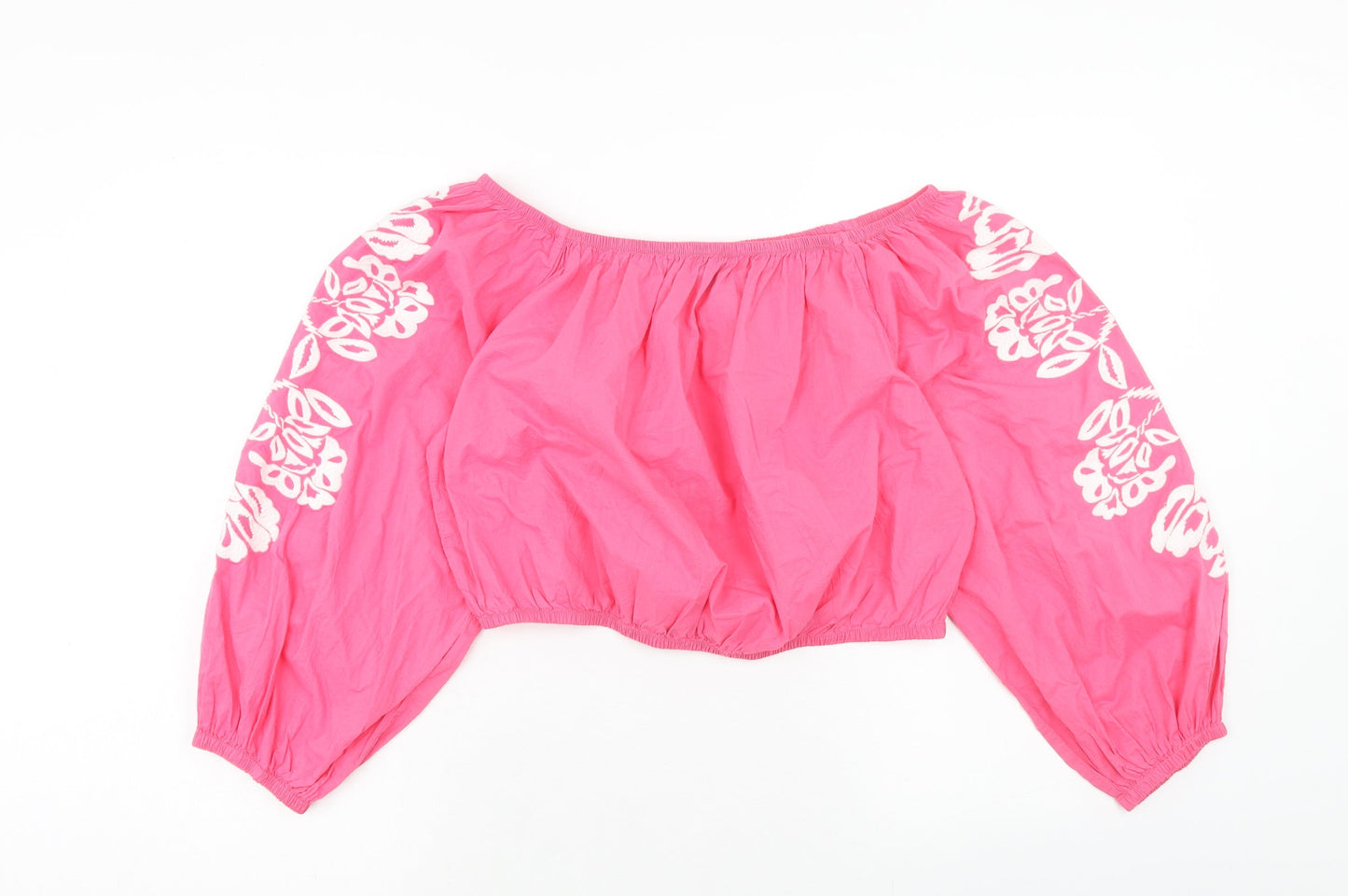 Womens UK Size 18 Marks and Spencer Pink Cropped Blouse
