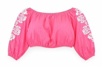 Womens UK Size 18 Marks and Spencer Pink Cropped Blouse