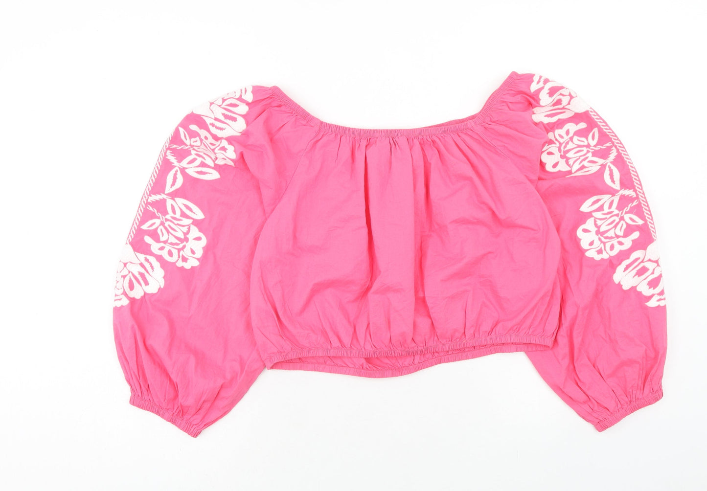 Womens UK Size 18 Marks and Spencer Pink Cropped Blouse