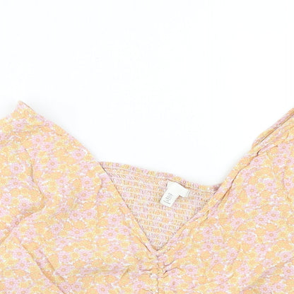 Womens UK Size L H&M Orange Cropped Blouse
