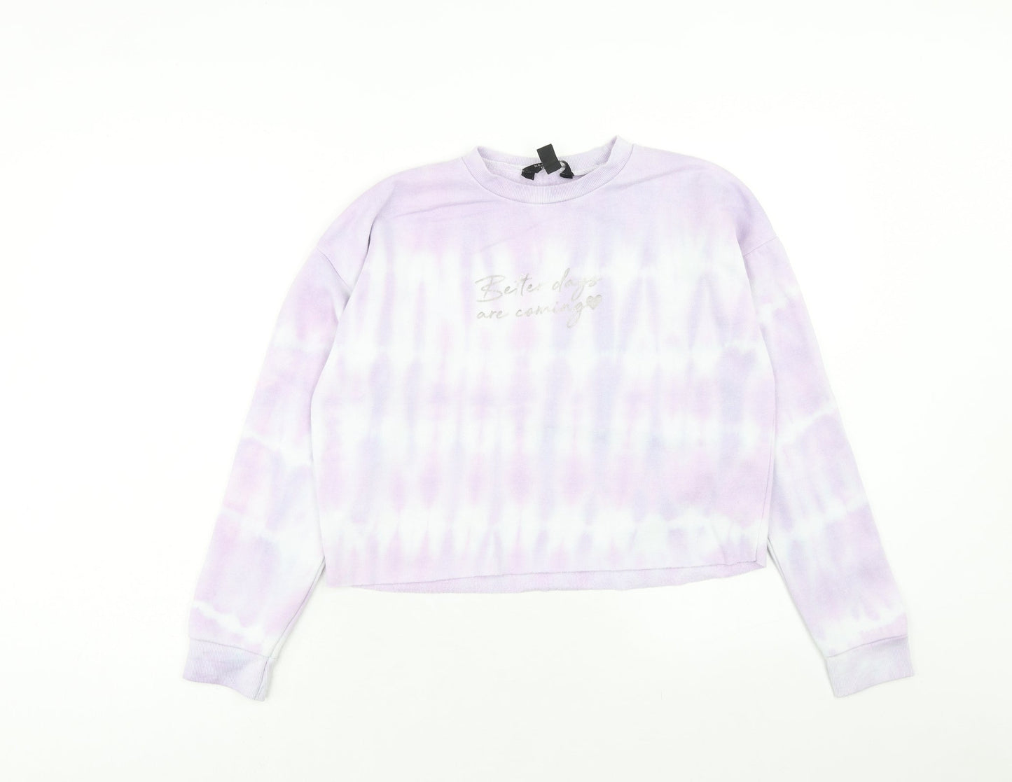 New Look Girls Purple Cotton Pullover Sweatshirt Size 12-13 Years Pullover - Better Days are Coming