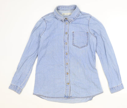 Womens UK Size 8 ASOS Blue Basic Button-Up