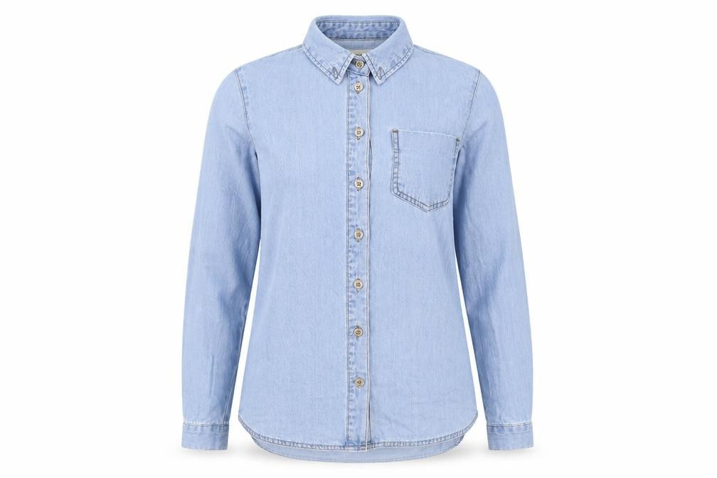 Womens UK Size 8 ASOS Blue Basic Button-Up