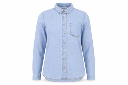Womens UK Size 8 ASOS Blue Basic Button-Up