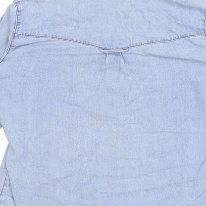 Womens UK Size 8 ASOS Blue Basic Button-Up
