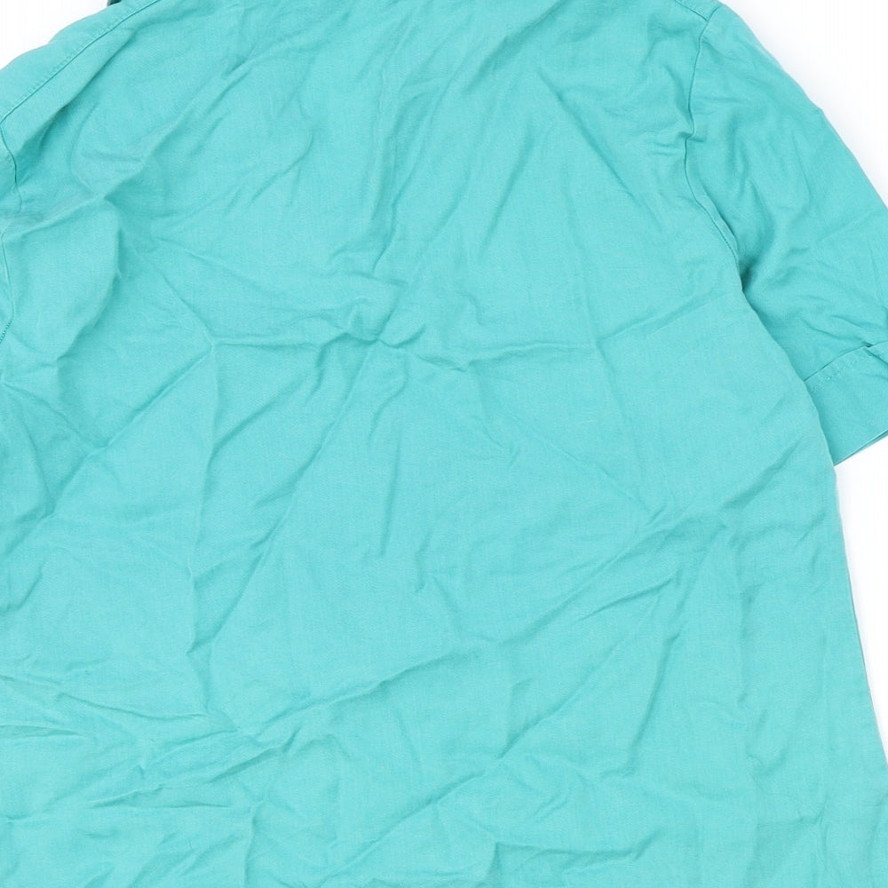 Womens UK Size 12 Marks and Spencer Blue Basic Button-Up