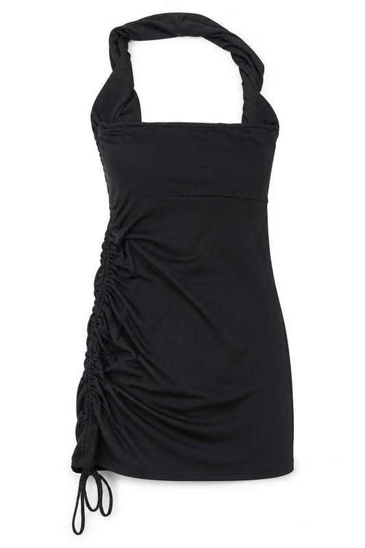 D&M Womens Black Polyester Mini Size S Halter Pullover