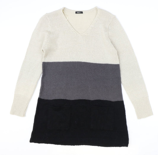 Womens UK Size S M&Co Multicoloured Pullover Jumper