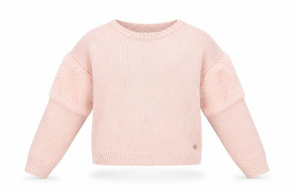 Preworn Girls Pink Round Neck Cotton Pullover Jumper Size 5-6 Years Pullover