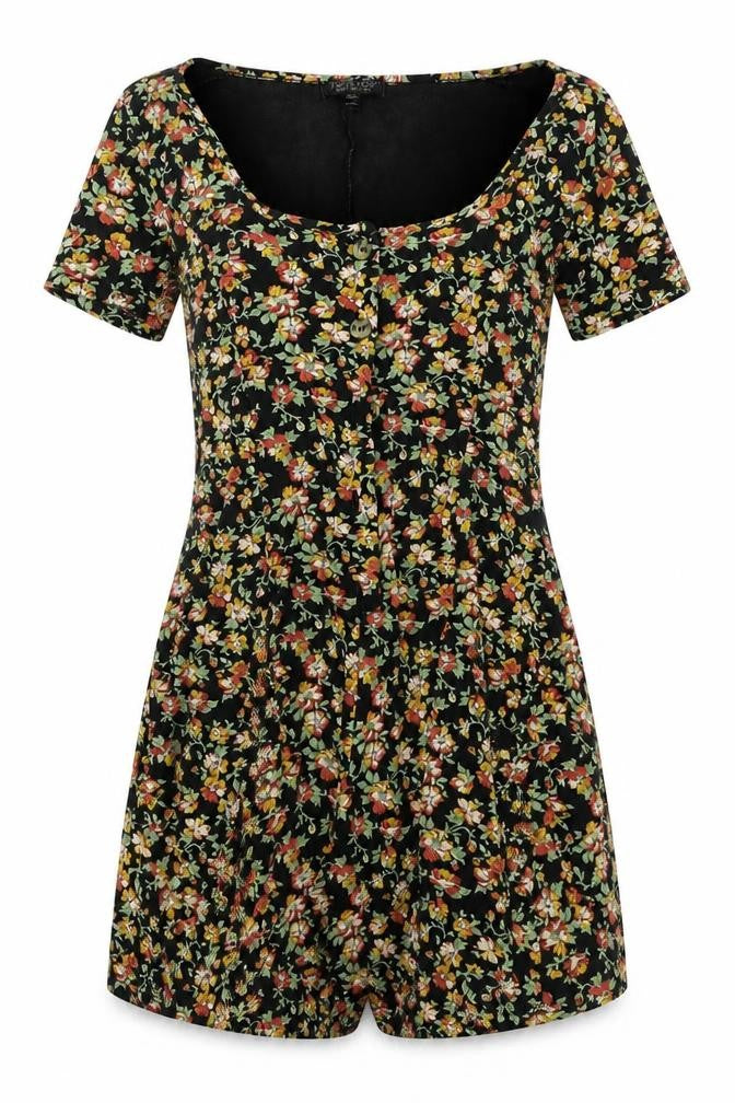 Womens UK Size 6 Topshop One-Piece Black Playsuit
