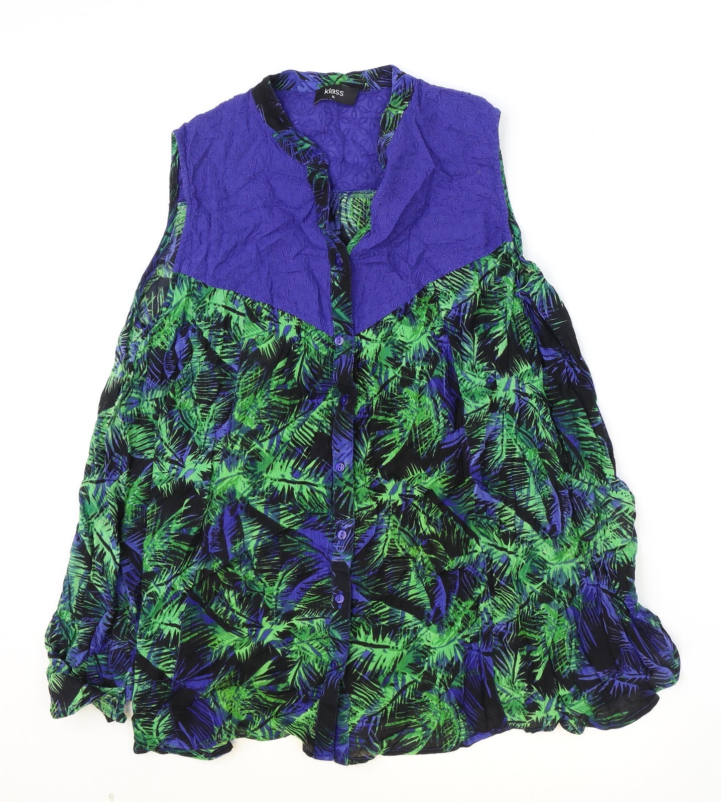 Womens UK Size XS Klass Blue Basic Blouse