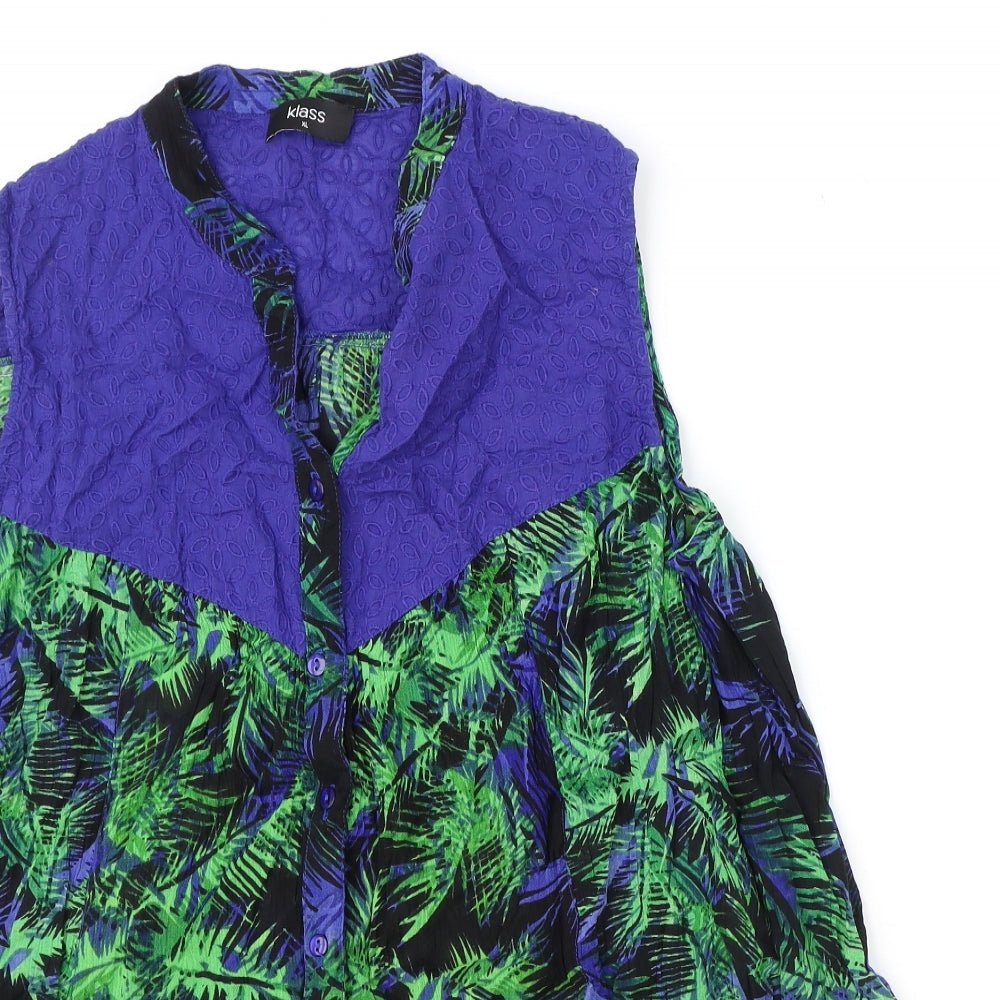 Womens UK Size XS Klass Blue Basic Blouse
