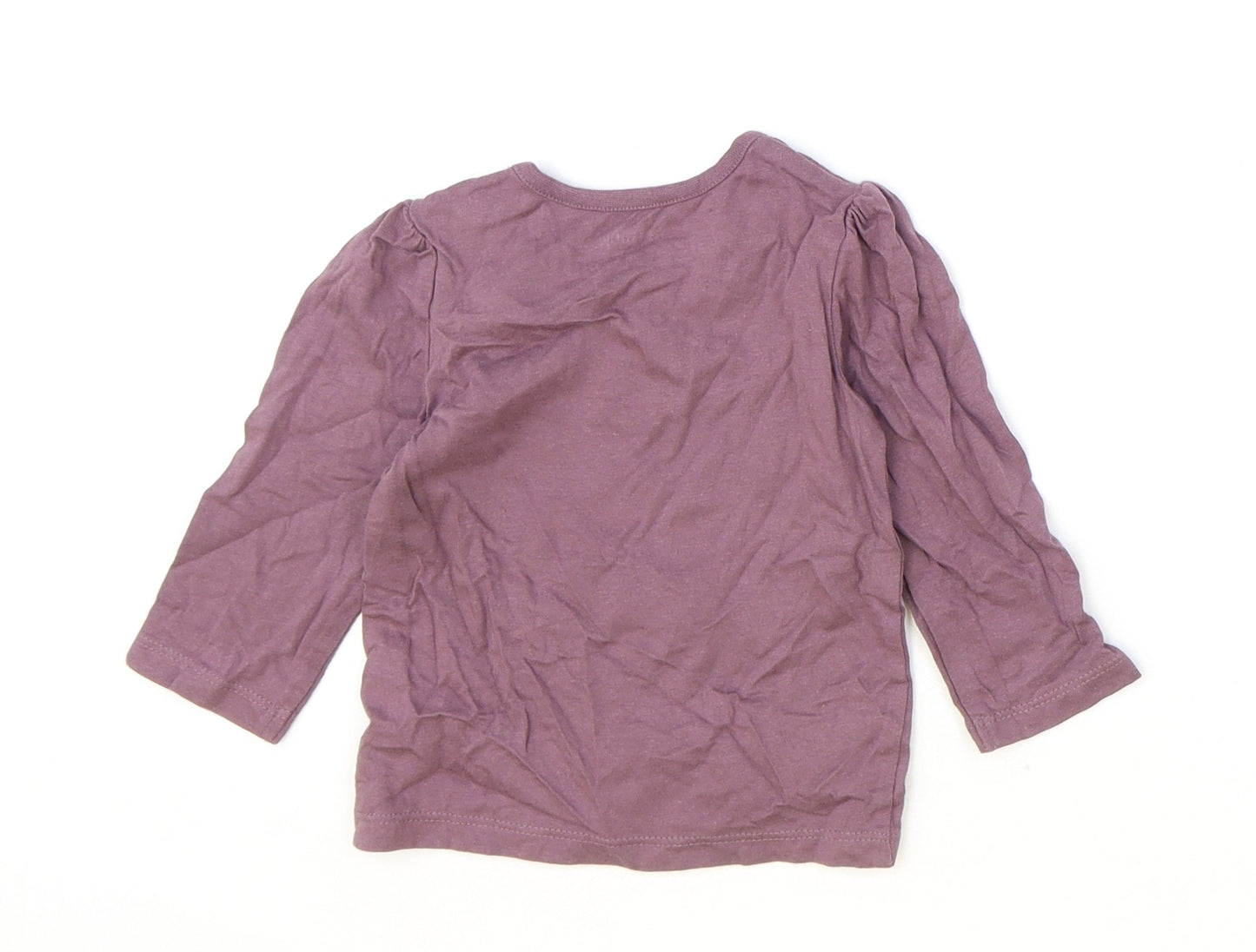 Nutmeg Purple 100% Cotton Basic T-Shirt Size 9-12 Months Round Neck Snap