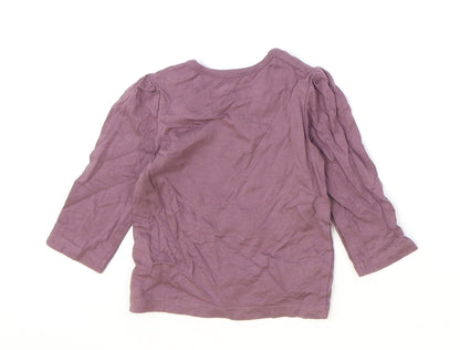 Nutmeg Purple 100% Cotton Basic T-Shirt Size 9-12 Months Round Neck Snap