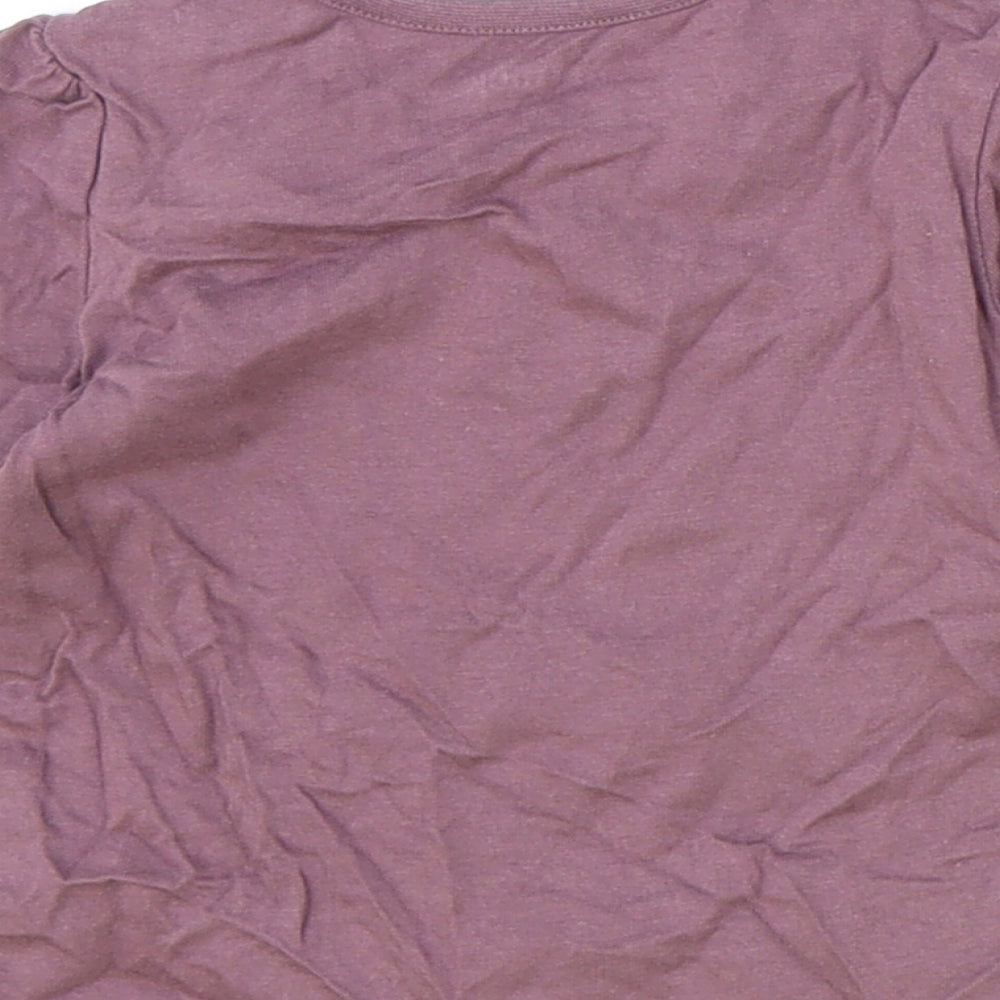 Nutmeg Purple 100% Cotton Basic T-Shirt Size 9-12 Months Round Neck Snap