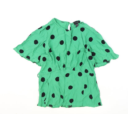 Womens UK Size 10 New Look Green Basic Blouse