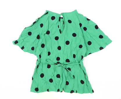 Womens UK Size 10 New Look Green Basic Blouse