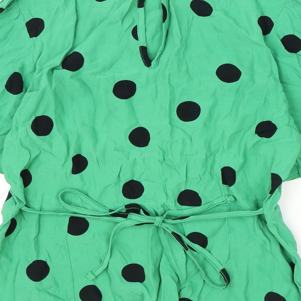 Womens UK Size 10 New Look Green Basic Blouse