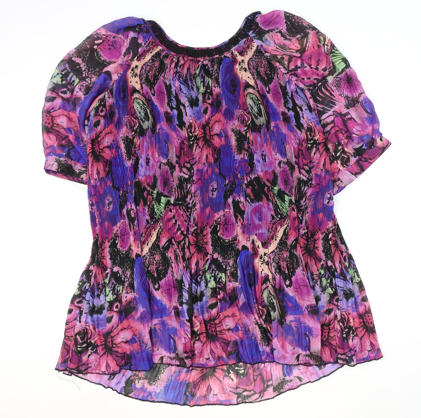 LOVE&ROBE Womens Multicoloured Geometric Polyester Basic Blouse Size 12 Round Neck