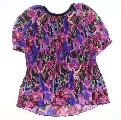 LOVE&ROBE Womens Multicoloured Geometric Polyester Basic Blouse Size 12 Round Neck