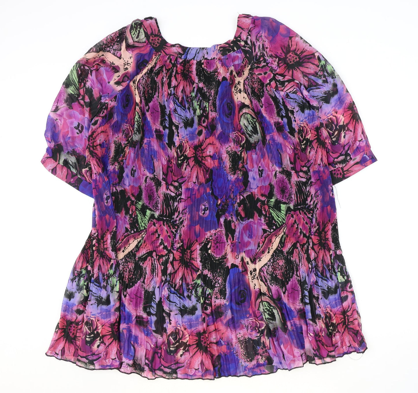 LOVE&ROBE Womens Multicoloured Geometric Polyester Basic Blouse Size 12 Round Neck