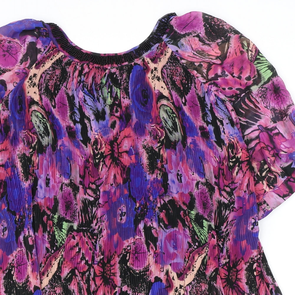 LOVE&ROBE Womens Multicoloured Geometric Polyester Basic Blouse Size 12 Round Neck