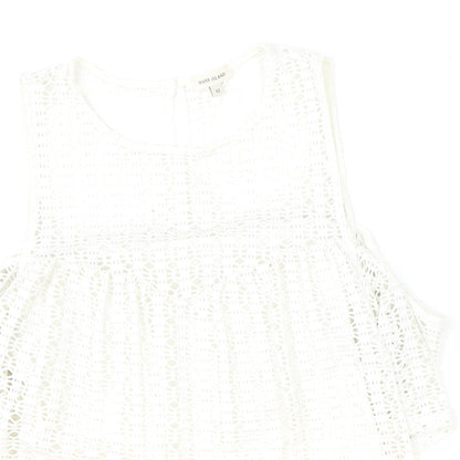 Womens UK Size 12 River Island Ivory Basic Blouse