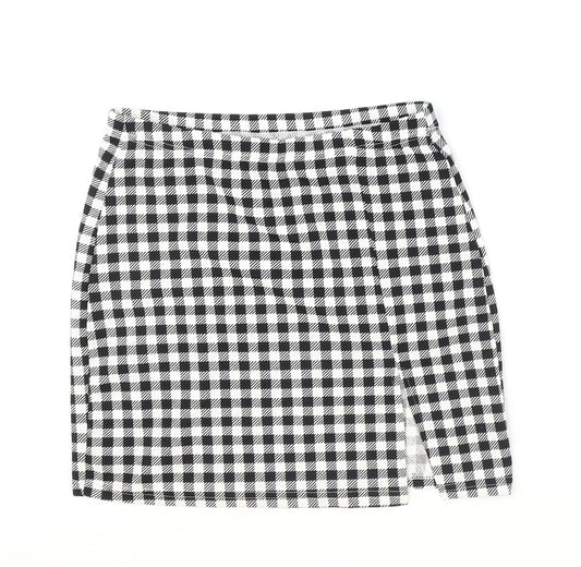 SheIn Womens Black Check Polyester Straight & Pencil Skirt Size S