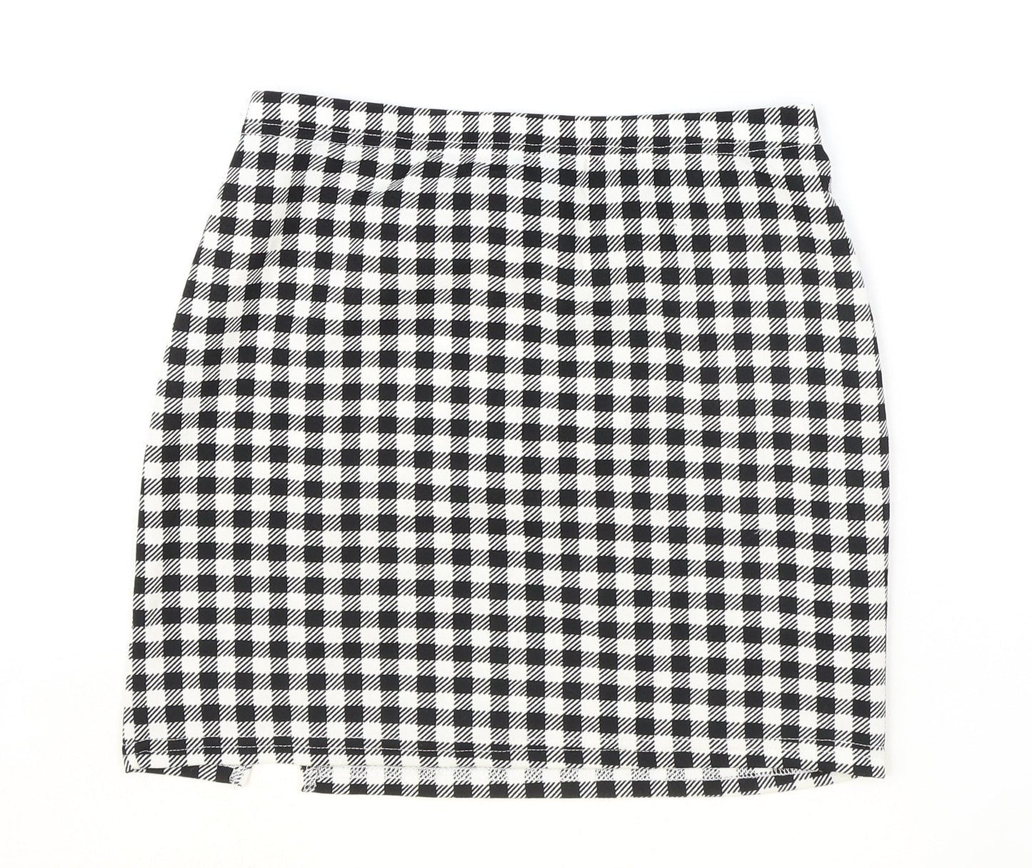 SheIn Womens Black Check Polyester Straight & Pencil Skirt Size S