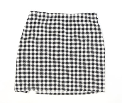 SheIn Womens Black Check Polyester Straight & Pencil Skirt Size S