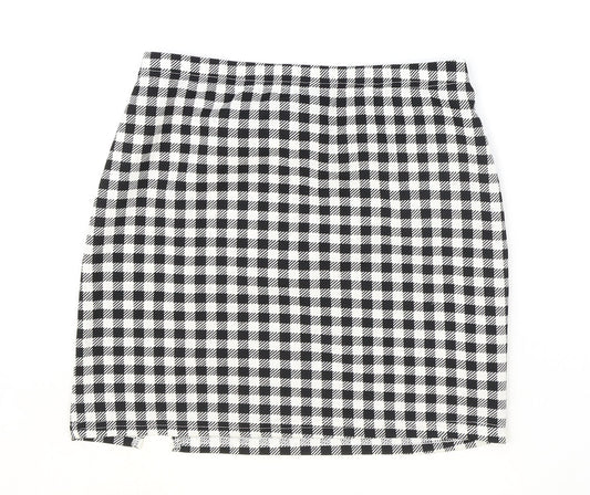 SheIn Womens Black Check Polyester Straight & Pencil Skirt Size S