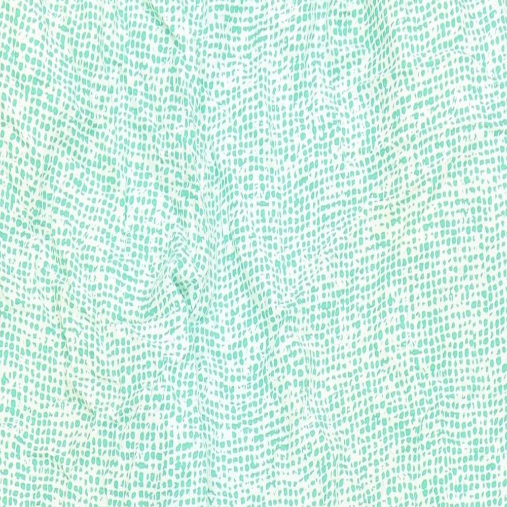 COS Womens Green Geometric Viscose Carrot Trousers Size 10 Regular Zip