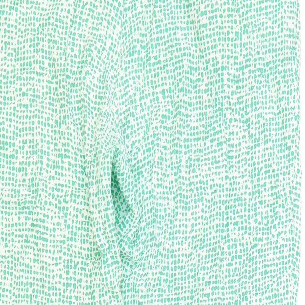 COS Womens Green Geometric Viscose Carrot Trousers Size 10 Regular Zip