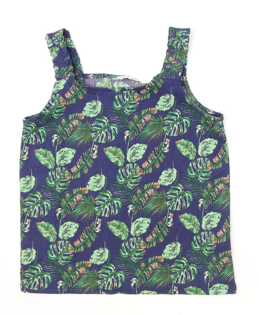 Womens UK Size 8 Papaya Blue Basic Tank