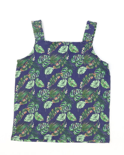 Womens UK Size 8 Papaya Blue Basic Tank
