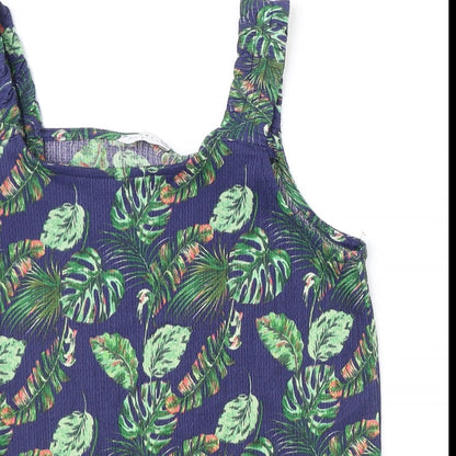 Womens UK Size 8 Papaya Blue Basic Tank