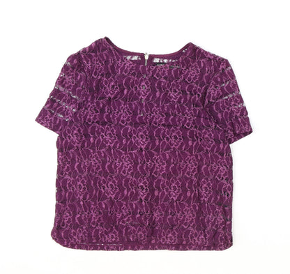Womens UK Size 8 Dorothy Perkins Purple Basic T-Shirt