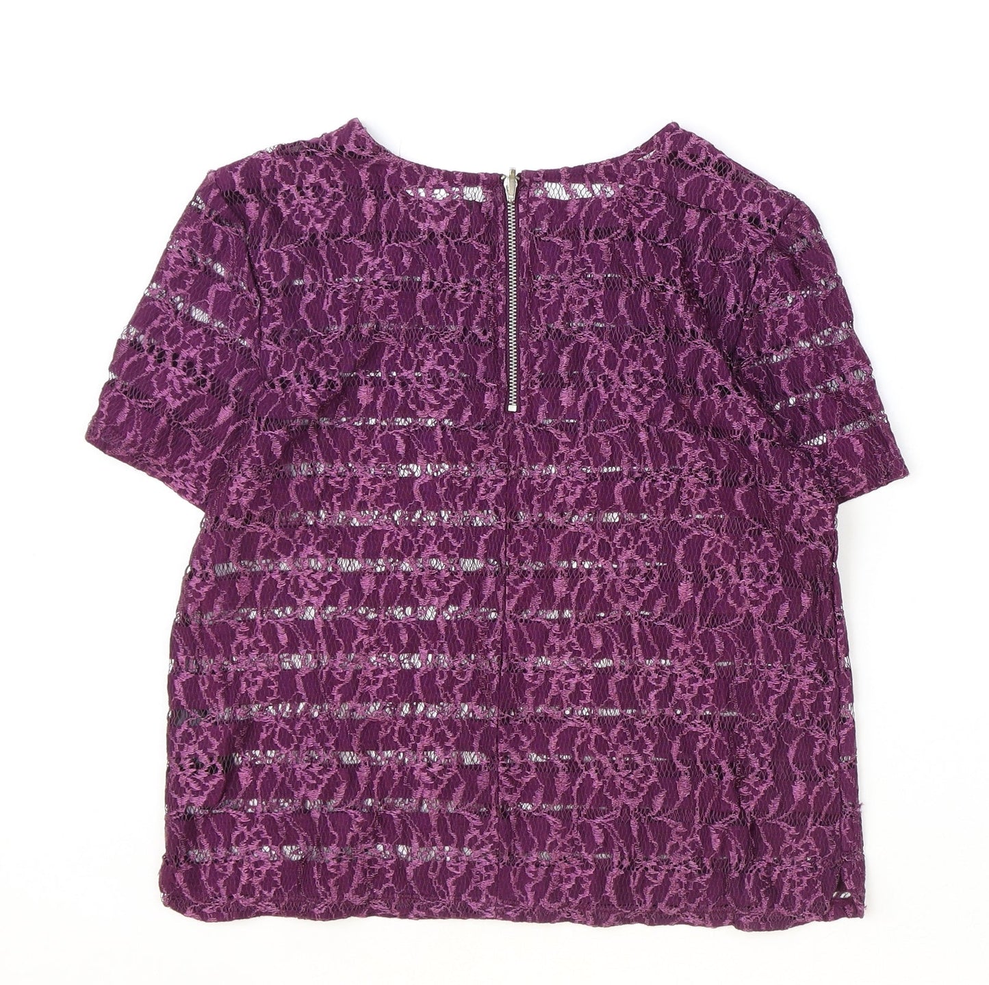 Womens UK Size 8 Dorothy Perkins Purple Basic T-Shirt