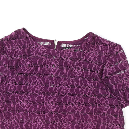 Womens UK Size 8 Dorothy Perkins Purple Basic T-Shirt