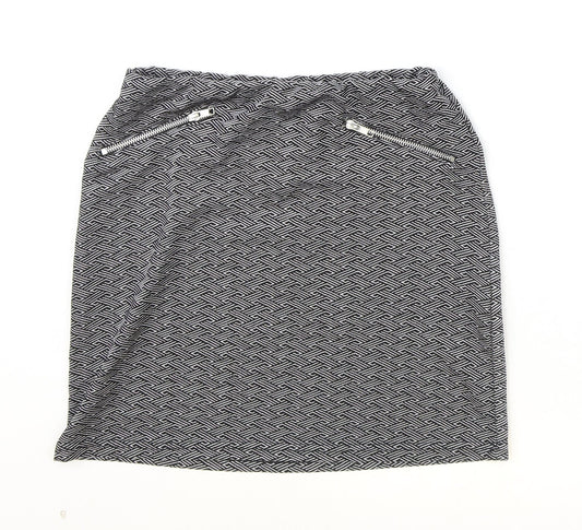 Atmosphere Womens Black Geometric Polyester Straight & Pencil Skirt Size 8