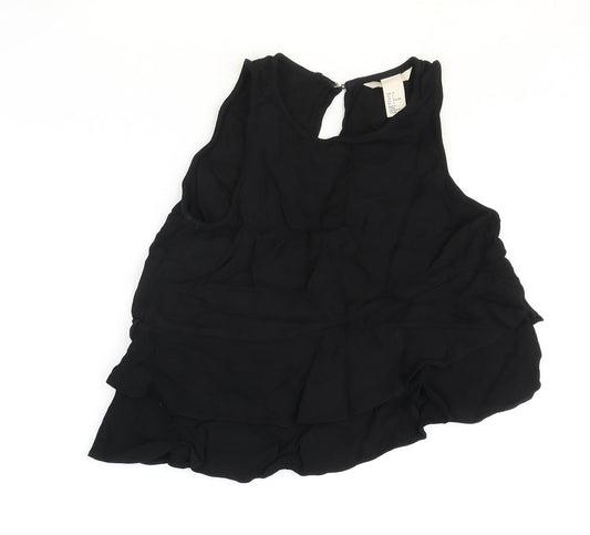 Womens UK Size 8 H&M Black Basic Tank