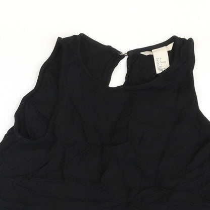 Womens UK Size 8 H&M Black Basic Tank