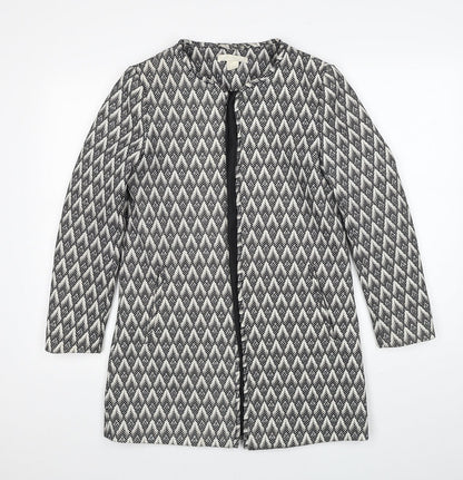 H&M Womens Black Geometric Jacket Blazer Size 8